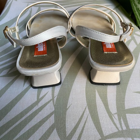 Bone Color Strappy Heels - Picture 4 of 10